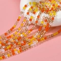 3mm transparent autumn faceted beads in amber and orange for DIY jewelry making - Orange Yellow White Mixed Transparent