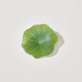 Macro detail of translucent green acrylic lotus leaf bead with intricate vein textures - Small Lotus Leaf (16#)