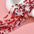 3mm faceted crystal glass wheel beads in autumn colors for DIY jewelry making and crafts - Purple Red White Mixed Transparent