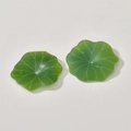 Detail of green acrylic lotus leaf charms with lifelike water drops for DIY jewelry - Large Lotus Leaf (17#)