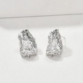 Orecchini a perno in argento con zircone e anello per creazione di gioielli fai-da-te - 10# Argento Bianco Con Perno Argento