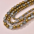 8mm gold electroplated metal beads and white crackle crystal beads for DIY jewelry making - 6mm Cracked Bead / 13# Gold