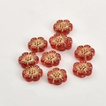 12mm rote Acryl-Pflaumenblütenperlen mit goldenem Rand für DIY-Schmuckherstellung - Rot