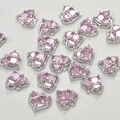 Ciondolo cuore in zirconia rosa placcato oro 14k per la creazione di gioielli - 10# Argentato Zirconia Rosa Cuore