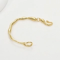 Irregular 14k gold plated branch-shaped cuff bracelet with liquid metal melt design - Irregular Half Bangle / 18K Gold