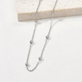 Polierte silberne Perlenkette auf einem minimalistischen Steinblock für Schmuck-Heimwerker - 24# Einzelperlen-Stil (0,5m) / Silber