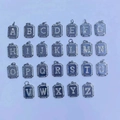 Set aus 26 silbernen A-Z Buchstaben-Anhängern mit Zirkonia-Einlage für Ketten - Buchstabe A / Silber