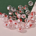 DIY Christmas charm beads featuring Santa Claus patterns for jewelry making - New Dot Santa Claus Round Bead