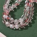 Clear glass Christmas bead with white snowflake and red dots for DIY jewelry making - New Dot Snowflake Round Bead