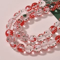 Christmas glass beads with candy cane and snowflake patterns for DIY jewelry making - New Dot Magic Wand Round Bead