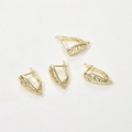 Detail van vier 18k vergulde holle oorhaken voor het maken van DIY-sieraden - 14K Goud