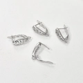 Detailweergave van 925 sterling zilveren filigraan oorbelhaken voor DIY-sieraden maken - Zilver