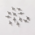 14K gold plated rhombus star pendants with zircon for DIY jewelry making and bracelets - Silver Rhombus Double Loop Style (H-71)
