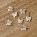Set of natural mother of pearl shell butterfly charms for DIY jewelry making and earrings - No.16 White Shell Butterfly (Accessory)