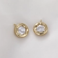 Ciondolo tondo in perla barocca placcato oro 14k per creazione di gioielli fai da te - Stile Pendente Perla Barocca 18# (H-92)