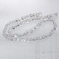 Macro shot of faceted flat round crystal glass beads with AB colorful coating for DIY jewelry - Faceted Rondelle Bead (4#) / 6mm (Approx. 100 Pieces/Pack) / AB White