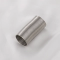 Close-up of flexible silver steel memory wire coils for DIY jewelry making - White Gold