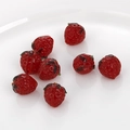 Handgefertigte Erdbeer-Glasperlen mit rotem Körper und grünen Blättern für DIY-Schmuck - 14# Rote Erdbeere (14*15mm)