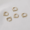 5pcs 14k gold plated D-shape earring clasps with multiple loops for DIY jewelry making - 14# Rhombus Multi Loop (Approx 14*13mm)