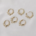 Detailed view of 14k gold-filled leverback earrings with three loops for DIY jewelry making - 12# Water Drop Multi Loop (Approx 17*18mm)