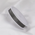 Macro shot of fine grey beading wire on a white spool for DIY jewelry making - 16# Steel Color 0.3mm 1 Roll [Approx 20m]