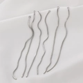 Détail de six chaînes serpent argentées avec anneaux pour la création de boucles d'oreilles - Pendentif Seul (Sans Chaîne) K Blanc 102mm x 1mm (10 Pièces)