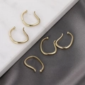 Five pieces of minimalist gold plated ear cuffs set on marble and velvet surface - 5# Basic Ear Cuff Gold