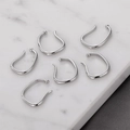 Set of six silver twisted cuff earrings for non-pierced ears on marble background - Minimalist U-shape Style / 6# Basic Ear Cuff White Gold Tone