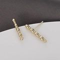Dettaglio di perni per orecchini lunghi in oro 14k per la creazione di gioielli fai-da-te - 15# Grana di Riso Finitura Oro (3x24mm)