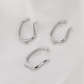 Polished silver-plated twisted ear cuff with hanging loop for DIY jewelry making - 16# Ear Cuff with Ring Loop White Gold Tone
