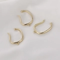Gold-plated U-shaped ear cuff with small ring for DIY jewelry making accessories - 15# Ear Cuff with Ring Loop Gold