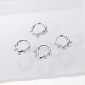 Bright silver V-shape earring hooks with 5 holes for DIY jewelry making - 15# Water Drop Multi Loop White Gold Color (Approx 17*18mm)