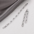 Detailed view of 14k gold-filled pig nose link chain for DIY jewelry making accessories - 8# Long Flat Chain / Silver - Long Flat Chain (H-143)