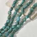 Irregular turquoise gemstone beads strand with natural mineral veins for DIY jewelry - Style 30# / 1 String (Approx. 30-40 Pcs, Random Size) / Natural Turquoise