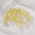 Macro detail of clear glass beads with yellow spiral texture on white satin background - Yellow Style (1#) / 1 Piece / Yellow