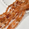 Close-up of polished irregular carnelian gemstone beads for DIY jewelry making - Irregular Chips (11#) / 1 Piece / Red Aventurine