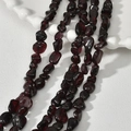 Macro shot of polished deep red garnet stone beads for DIY jewelry making accessories - Irregular Chips (5#) / 1 Piece / Garnet