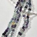 Macro shot of 5-8mm multi-color natural fluorite irregular beads for DIY jewelry - Irregular Chips (22#) / 1 Piece / Colorful Fluorite