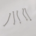 Five-piece silver plated snake chain connector set with loops for DIY jewelry making - White K Double-Loop Connectors 36mm x 1mm (10 Pcs)
