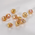 Faceted amber crystal teardrop beads with iridescent AB coating for DIY jewelry - 7# Medium Yellow