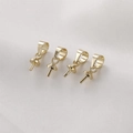 Bélières à tige en or 14k pour perles, lot de 4 pour la création de pendentifs DIY - Style Régulier Doré