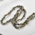 Macro shot of irregular Dalmatian Jasper stone beads for DIY jewelry making - 25# Dalmatian Jasper (1 Strand)