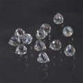 Faceted iridescent teardrop crystal beads for DIY jewelry making and handicraft - 2# AB White