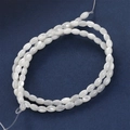 Fil de perles naturelles en coquillage blanc pour bijoux et colliers faits main - Perles de Riz en Coquillage Marin (17#) / 1 Brin (environ 80 pièces) 3x5mm