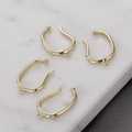 Golden plated twist ear cuffs with hanging loops for DIY jewelry making, set of four - 7# Open Ear Clip with Loop Gold