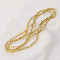 Detailansicht facettierter goldener Hämatit-Perlen für DIY-Schmuck und Ketten - Oktogonal geschnittene Perlen (17#) / 1 Strang (ca. 209 Stück) (3x2mm) / Gold