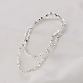Achteckig geschnittene Silber-Hämatit-Lose Perlen für DIY-Schmuck und Ketten - Oktogonal geschnittene Perlen (18#) / 1 Strang (ca. 209 Stück) (3x2mm) / Hellsilber