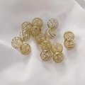 DIY glass beads with yellow and brown spiral texture for jewelry making and crafts - Yellow and Brown Style (10#) / 1 Piece / Yellow Coffee