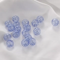 DIY glass beads featuring elegant blue spiral patterns and a brushed transparent finish - Blue Style (9#) / 1 Piece / Blue