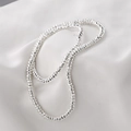 Cuentas espaciadoras facetadas de hematita plateada para joyería en seda blanca - 1 Tira (aprox. 175 piezas) / 18# Aspecto Plateado
